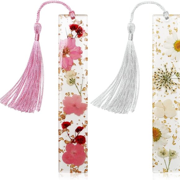 Bookmarks for Women, 2PCS Book Marks for Reading Women, Durable Handmade Dried F - Picture 1 of 7
